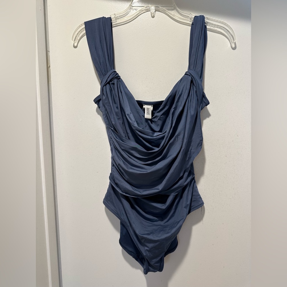 Badgley Mischka Blue One Piece Swimsuit